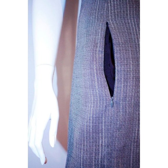 BLUMARINE Straight RUNWAY Slit DRESS Zip BROWN Italy WOOL Blend 6 $600 - Picture 2 of 4